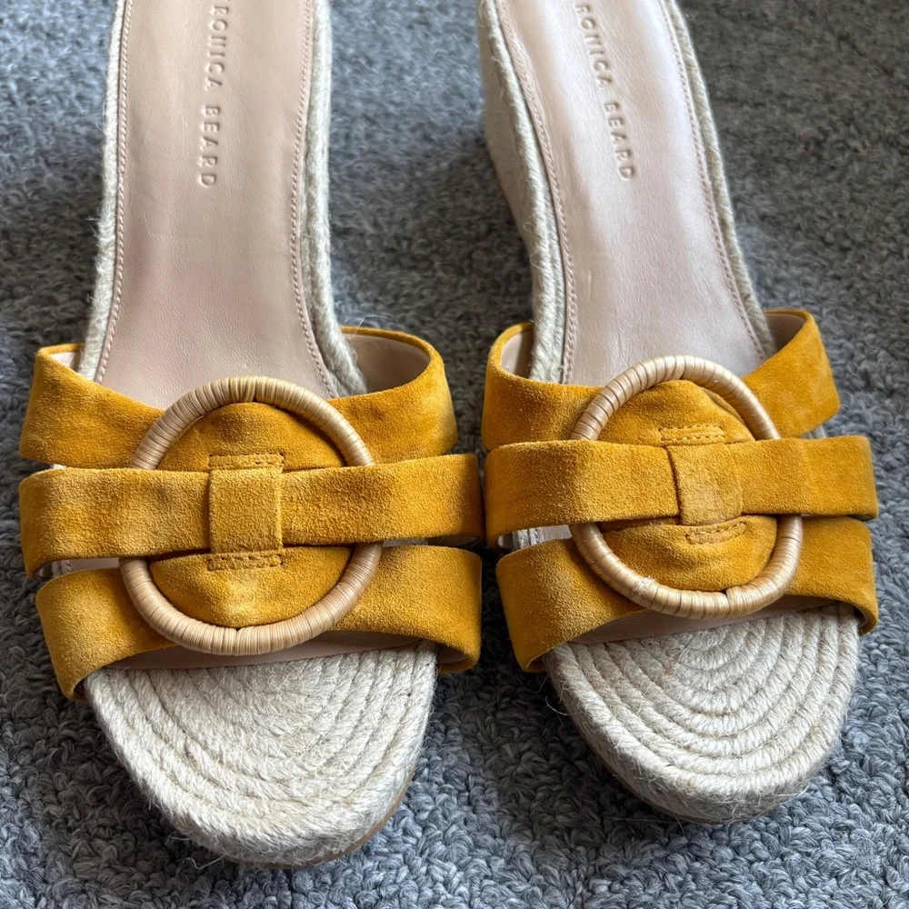Veronica Beard Ivy Woven Wedge Espadrille Sandals in Saffron Yellow 11